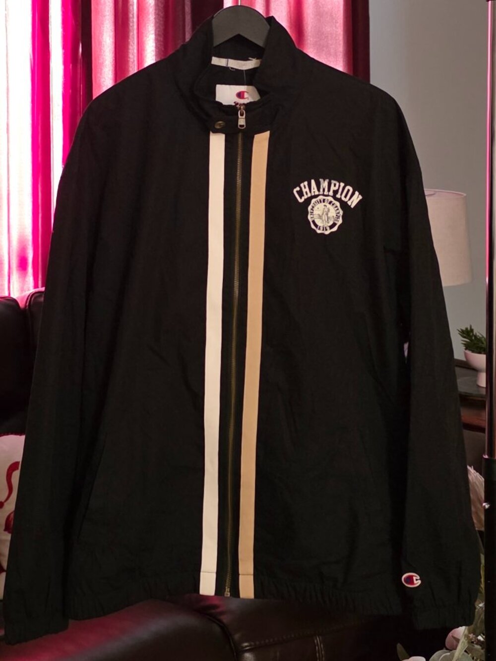 CHAMPION Homeroom Full Zip Jacket Varsity-Style Logo!